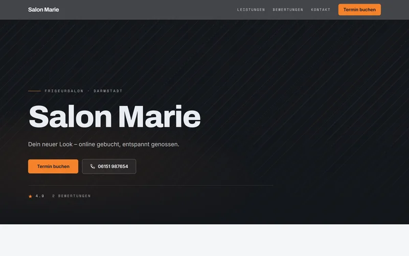 Demo-Website eines Friseursalons