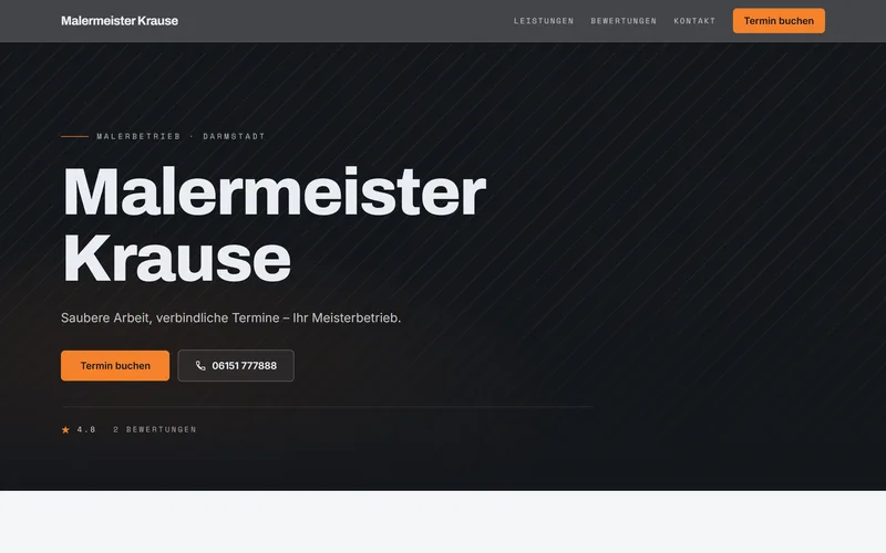 Demo-Website eines Handwerksbetriebs